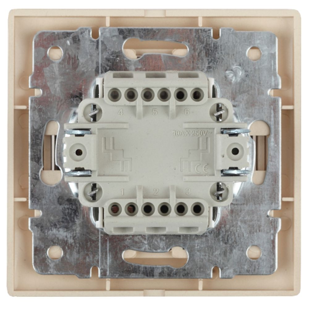 1-105-11 Intro Выключатель двойной с подсветкой, 10А-250В, IP20, СУ, Plano, сосна