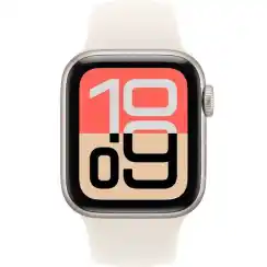 Умные часы Apple Watch SE 3 2025, 44 мм, корпус из алюминия цвета «сияющая звезда», спортивный ремешок цвета «сияющая звезда», размер M/L (MEHJ4)