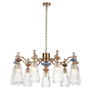 5414/9 MODERN ODL_EX26 античная бронза/терракот/синий/бежевый/коричневый/металл/керамика Люстра E14 9*40W TERRA