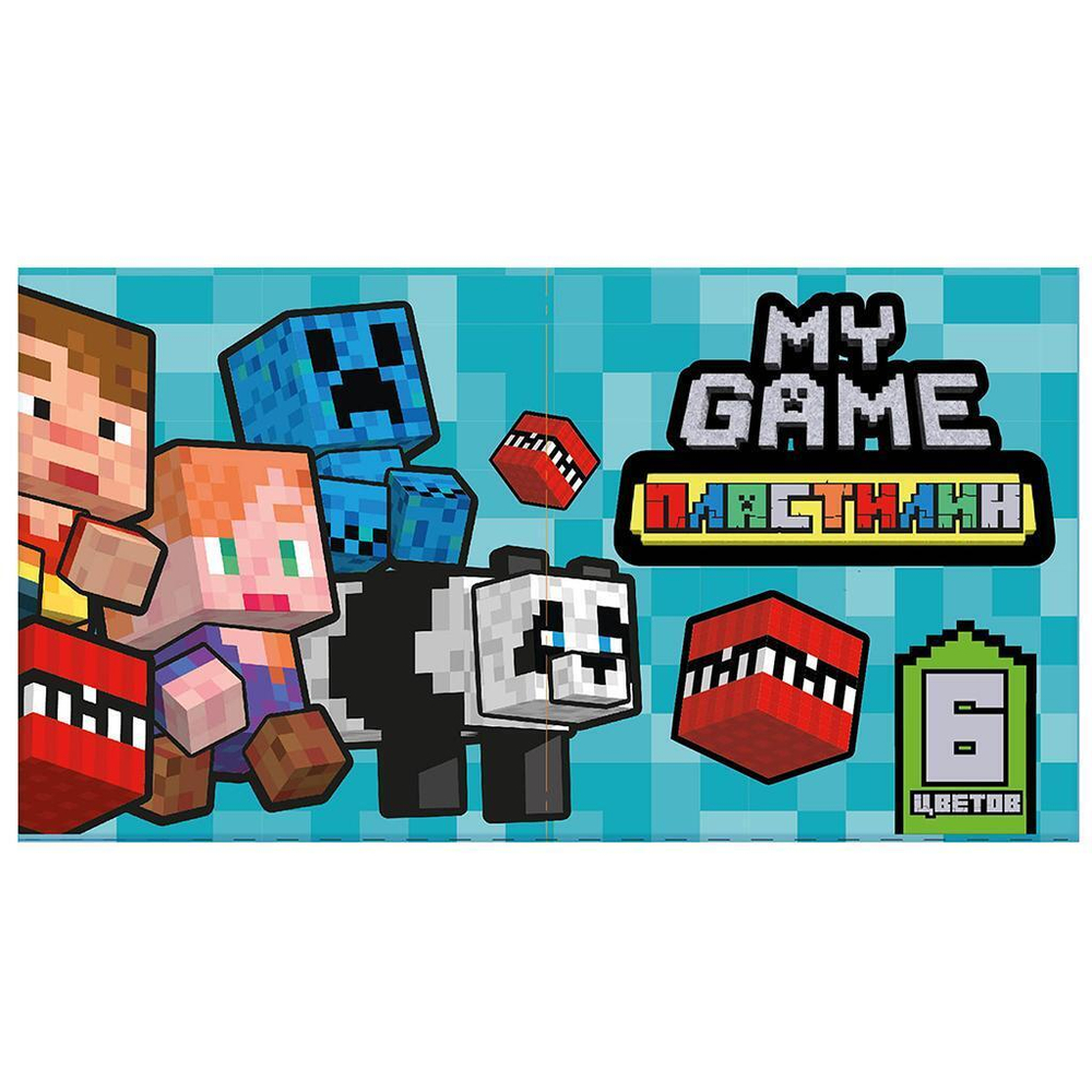 Пластилин 6цв. "My Game" 120 гр, стека пластиковая, в коробке 77376 (Центрум)