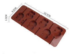 Форма силиконовая  «Леденцы сердечки двойные» 6 ячеек