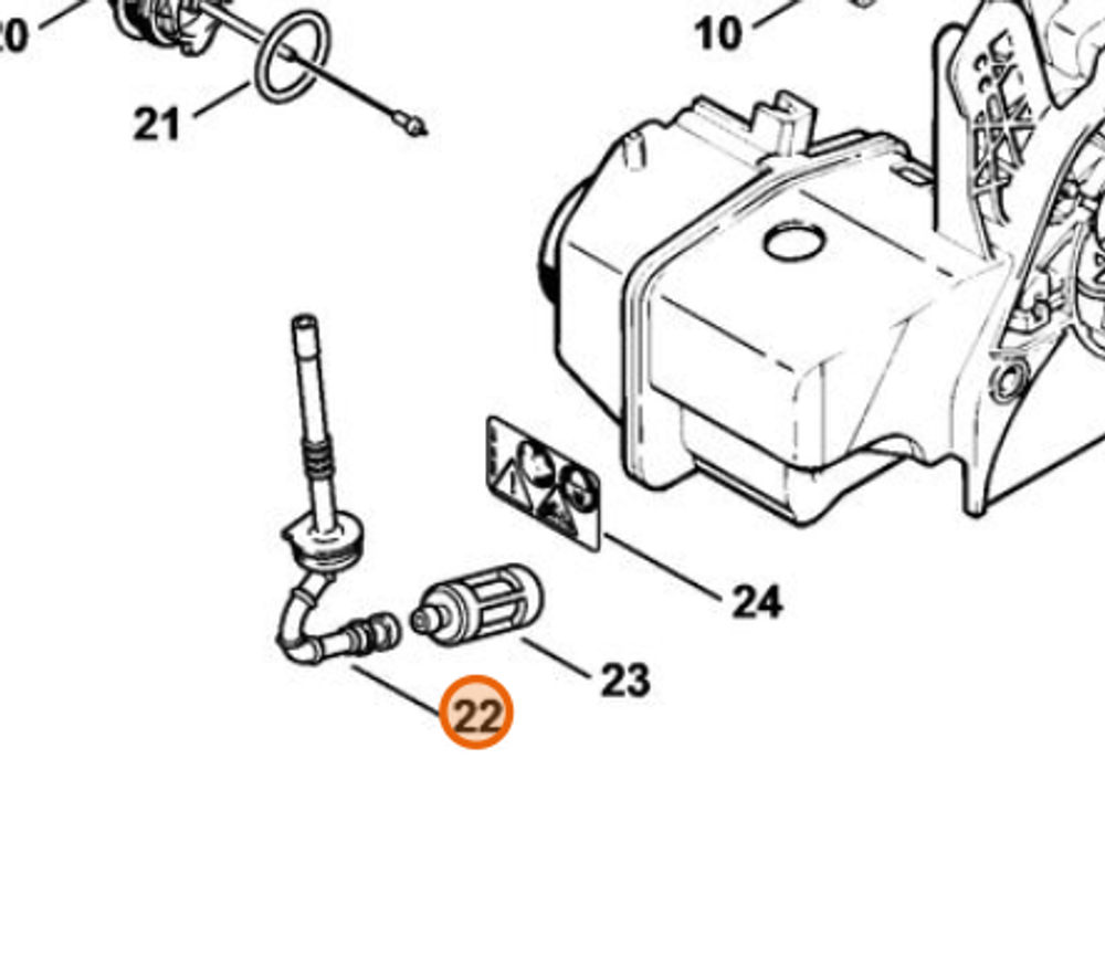 Топливный шланг для бензопилы STIHL MS 210, 230, 250. арт.PJ25029 FARMERTEC (STIHL 1123 358 7703)