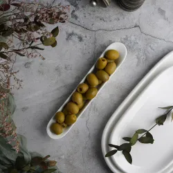 Блюдо овальное 20,5*3,5 см h2,8 см для оливок белое фарфор P.L. Proff Cuisine [6]