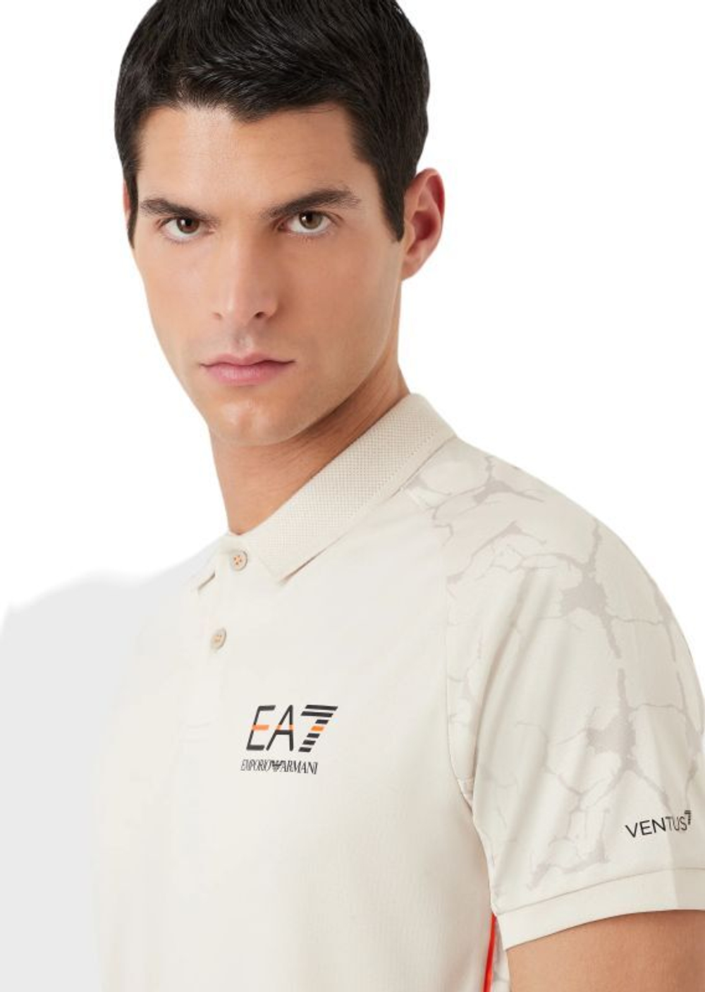 Мужское теннисное поло EA7 Man Jersey Polo Shirt - rainy day