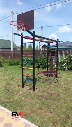 Монтаж уличной шведской стенки Sv Sport Рукоход (4 вертикальных столба)