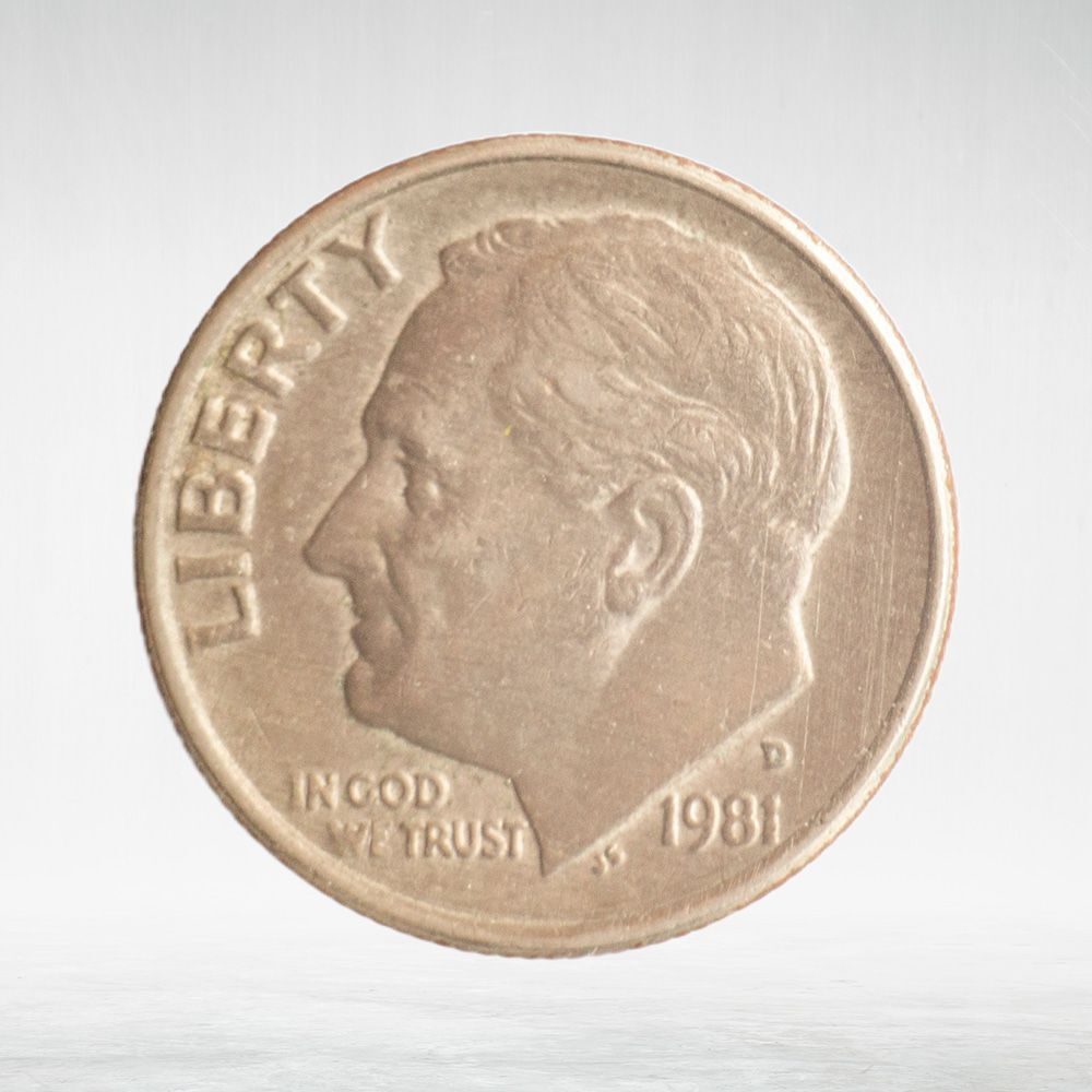 USA, 1 Dime, 1981 - Roosevelt Dime (D), XF