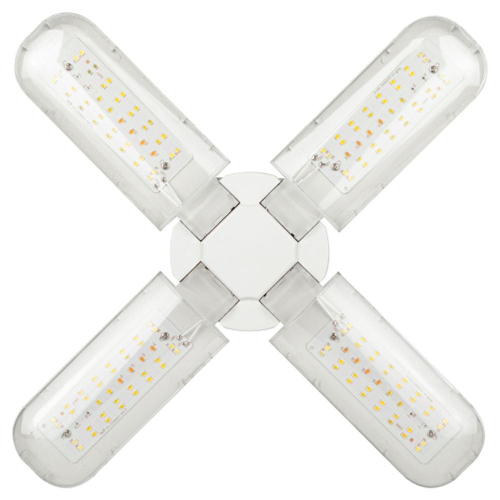 Фитолампа для растений светодиодная ЭРА FITO-36W-Rа90-E27-FOLD 4-х лепестковая полного спектра 36 Вт Е27