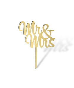 Топпер на палочке  "Mr Mrs" , 10см, акрил  2мм
