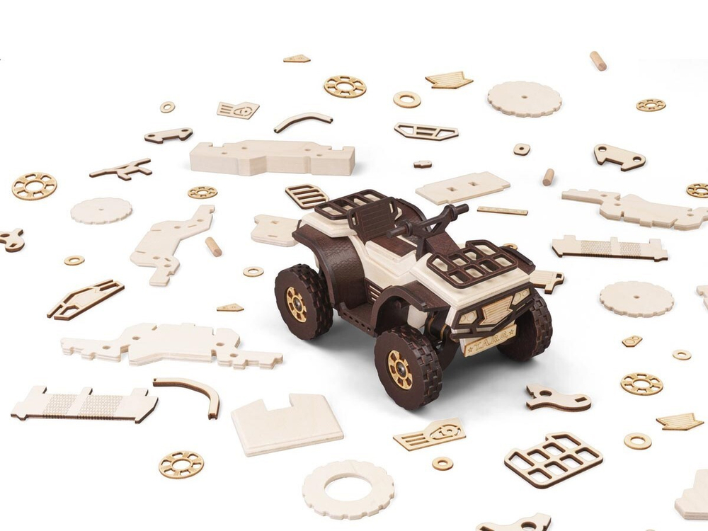 Квадроцикл HUNTER от TARG - деревянный конструктор, сборная модель, 3d пазл