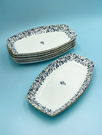 Блюдо овальное 30 см. "Япония" синий декор