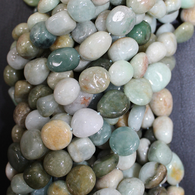 Нефрит Мьянма галтовка бусины 8-12мм