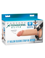 Телесный пустотелый фаллопротез 5’’ Hollow Silicone Strap-On - 14 см. (Цвет: телесный)