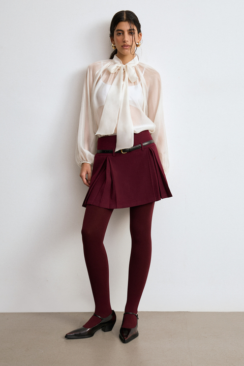 Юбка мини со складками