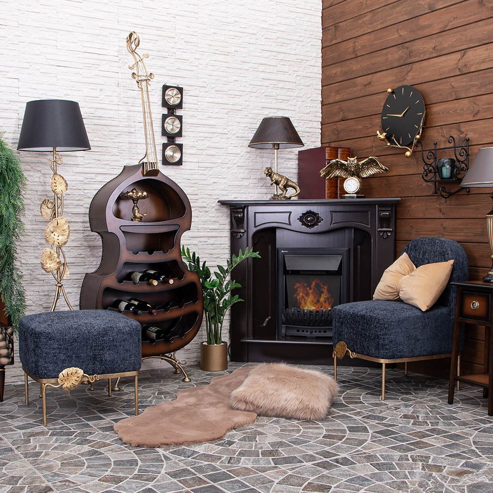 Кресло Monstera Deliciosa (Монстера) Темно-синий Амбер