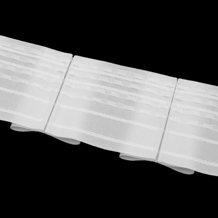 Шторная лента Oz-Is арт. 4418, бантовые складки, коэф. сборки 1:2,5; цвет белый (ширина 100 мм)