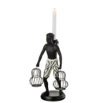 Подсвечник "Этника" 21,5x16,5x31,5см Поликерамика,металл