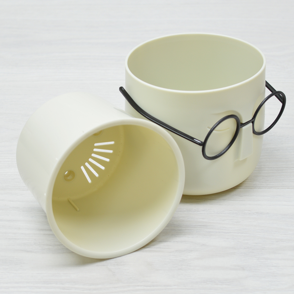 Кашпо Стив 0,65л 11,5см со вставкой (белый ротанг)