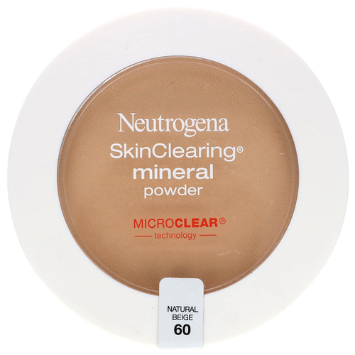 Neutrogena, Очищающая минеральная пудра, натуральный бежевый 60, 11 г (0,38 унции)