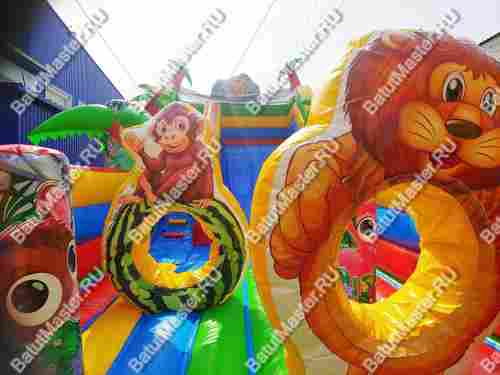 Коммерческий надувной батут "Мир сафари 2", 8*4*5 м