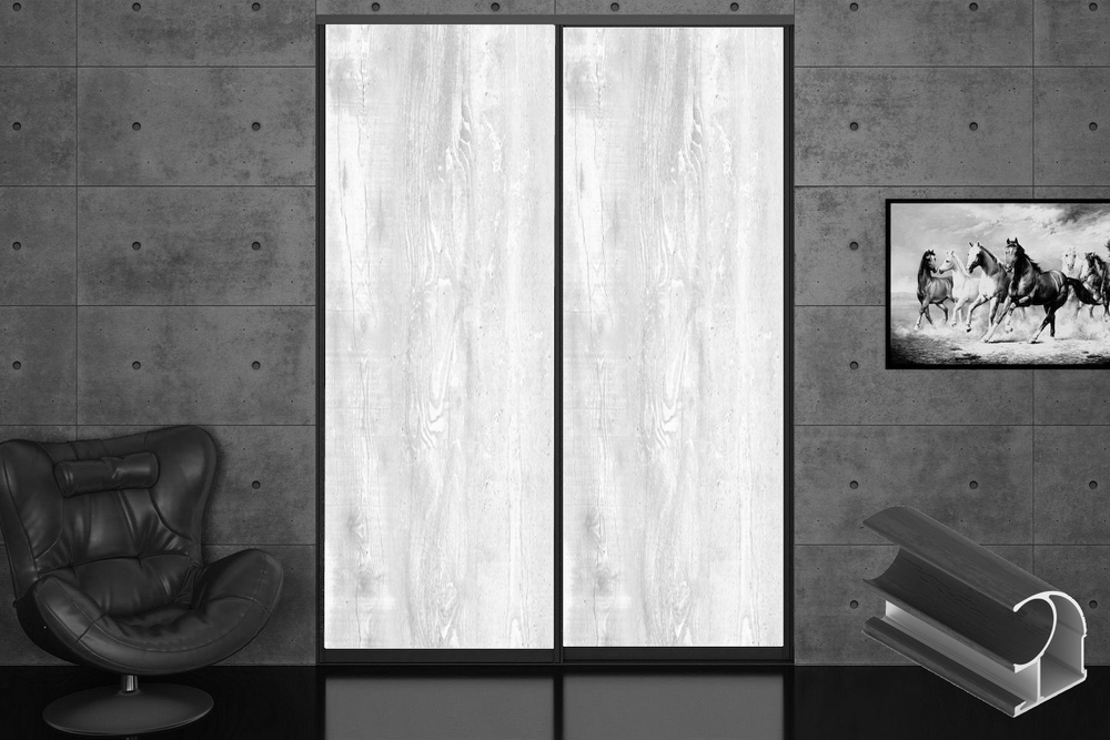 Дверь-купе 2650*600(700,800,900) мм, черный велюр, LAMARTY (19 цветов)