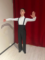 Фрачная рубашка NY белая с воротником на кнопках