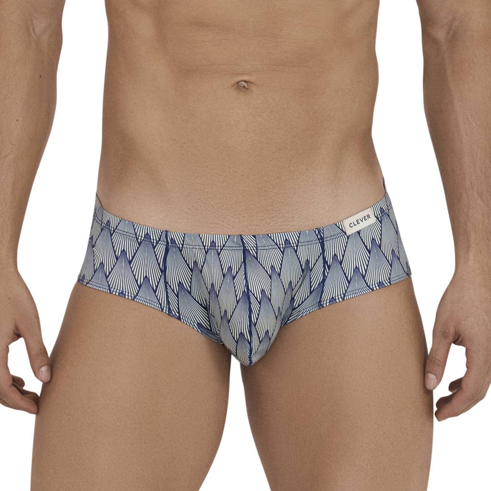 Мужские трусы брифы желтые с темно-синим принтом Clever SUBLIME BRIEF 114303