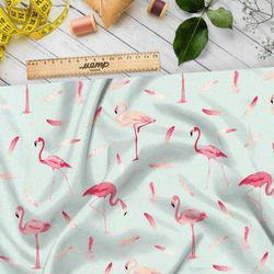 Ткань барби перья фламинго