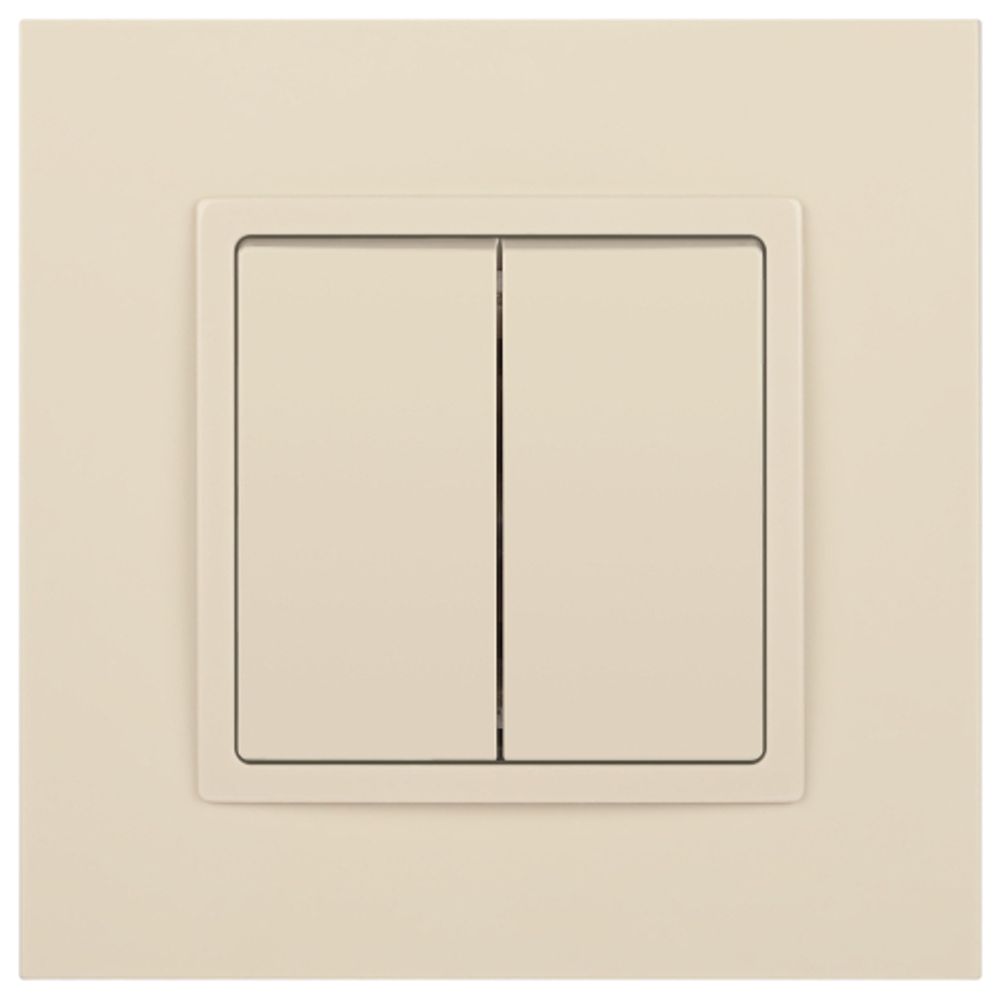 14-1106-02 ЭРА Переключатель двойной, 10АХ-250В, IP20, Эра Elegance, сл.кость | Elegance Слоновая кость