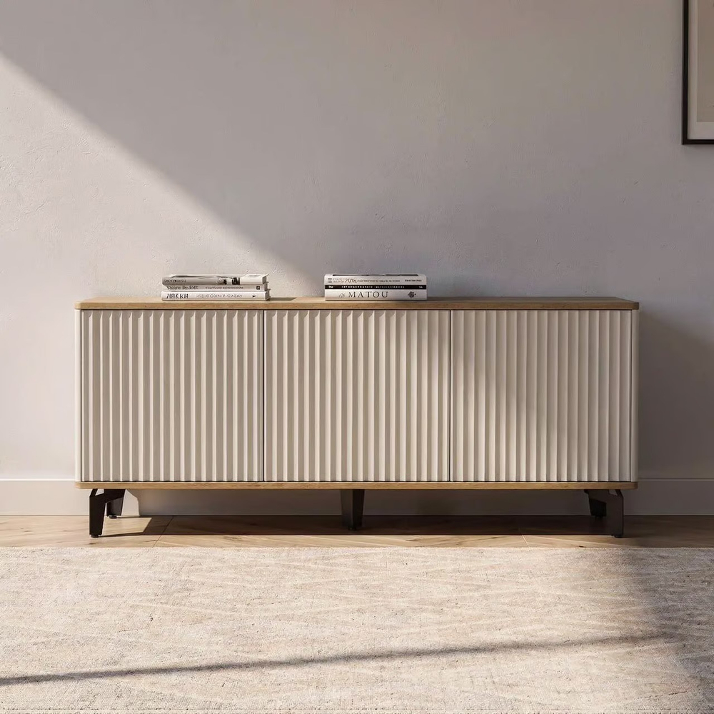 Тумба под телевизор на ножках ROYAL 5041 эко (Дуб Кантри-Черный)