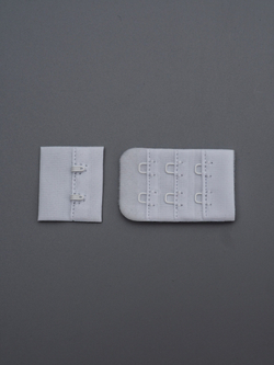 Застежка для бюстгальтера кипельно-белая с крючками 2х3