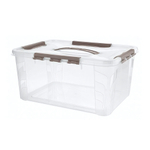 Ящик для хранения универсальный с замками и ручкой "grand box", 390х290х180мм, 15,3л (коричневый)