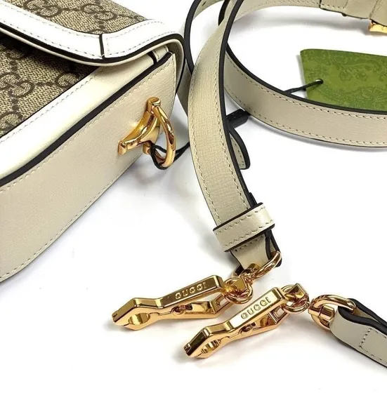 Мини-сумка Gucci Horsebit 1955 бежевый