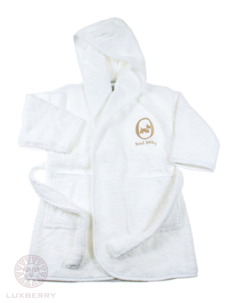 Халат детский 5-6 лет Bovi Собачки белый-бежевый