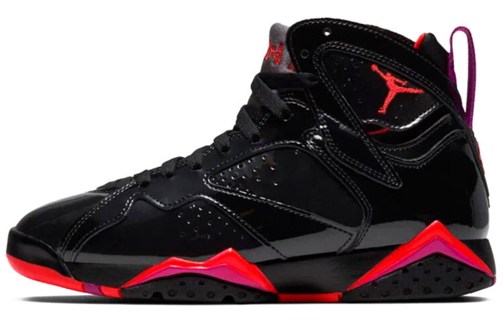 Jordan Air Jordan 7 Patent Leather patent Leather Halloween high-top retro basketball shoes women's black and red