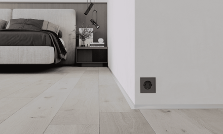 Микроплинтус для пола L-образный серебристый матовый, алюминиевый, 26×16×2500 мм