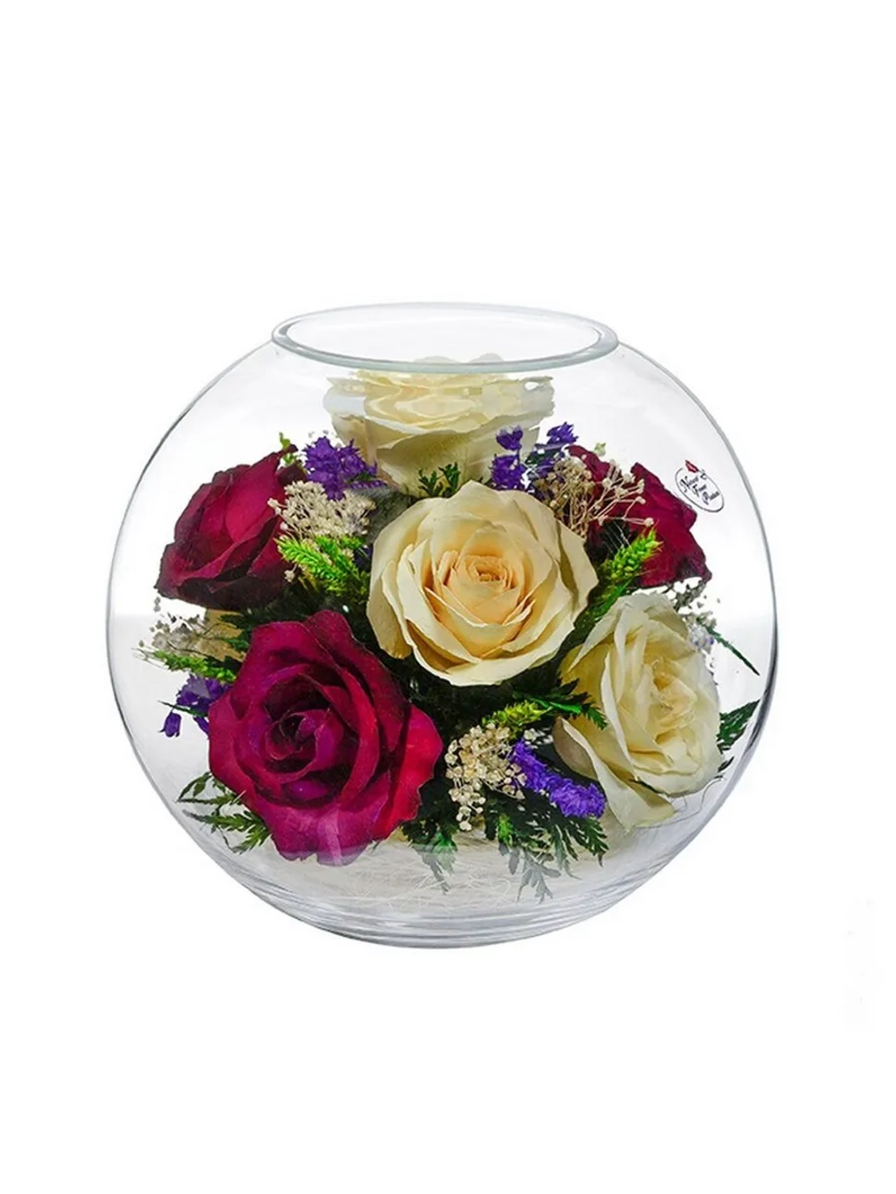 натуральные цветы в стекле, вакуум 02.18