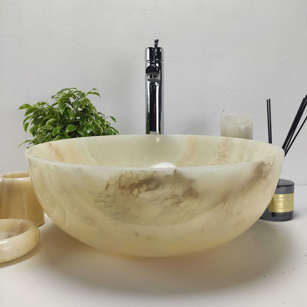 Раковина из оникса Bowl Yellow TinLip BO-60949 40*40*15