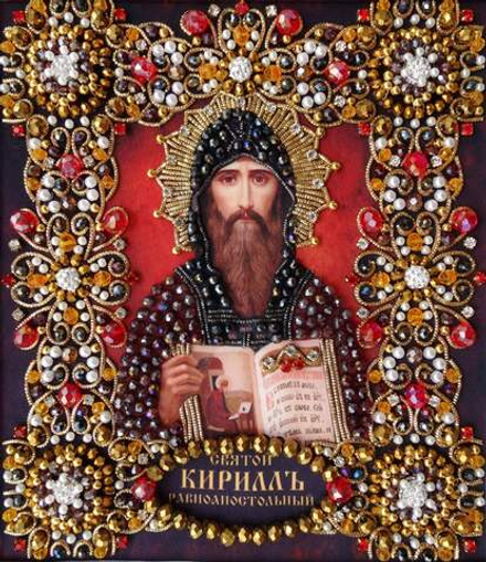Принт-Ии62 Ткань с нанесенной авторской схемой Святой Кирилл равноапостольный