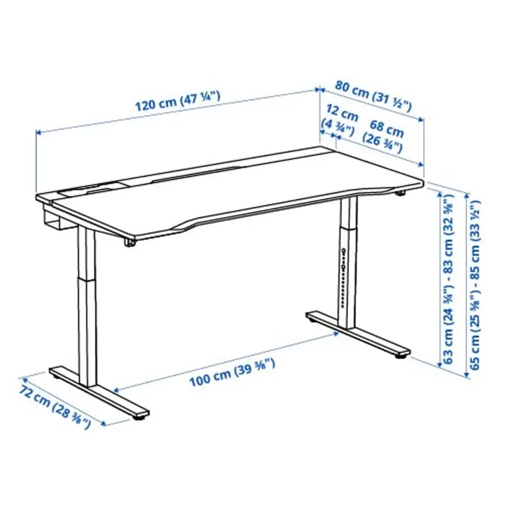Игровой стол- UTMANING IKEA, УТМАНИНГ ИКЕА, 120х80, черный