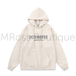 Худи Vetements молочного цвета с брендовым логотипом