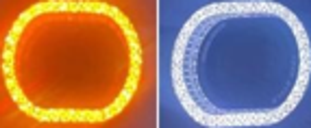 Бленда (маска) для линз 3.0 дюйма с DRL Белый + Желтый цвет О-образная (комплект, 2шт)