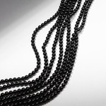 Шерл (черный турмалин) натуральный, бусины в форме шара, 4,6мм