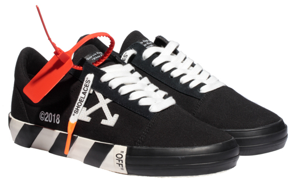 OFF-WHITE comfortable all-match non-slip wear-resistant low-top canvas shoes men's black