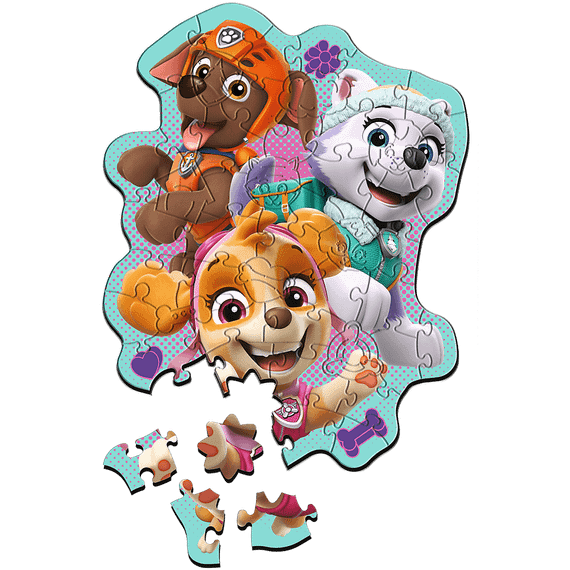 Pazl \ Puzzle \ Пазлы Puzzles - "50 Wooden Contour Puzzle" - A cheerful group of pupies / Viacom PAW Patrol