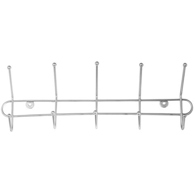 Вешалка овальная 2-х позиционная 5 крючков 40*8*13см хром, ВК5/1-400