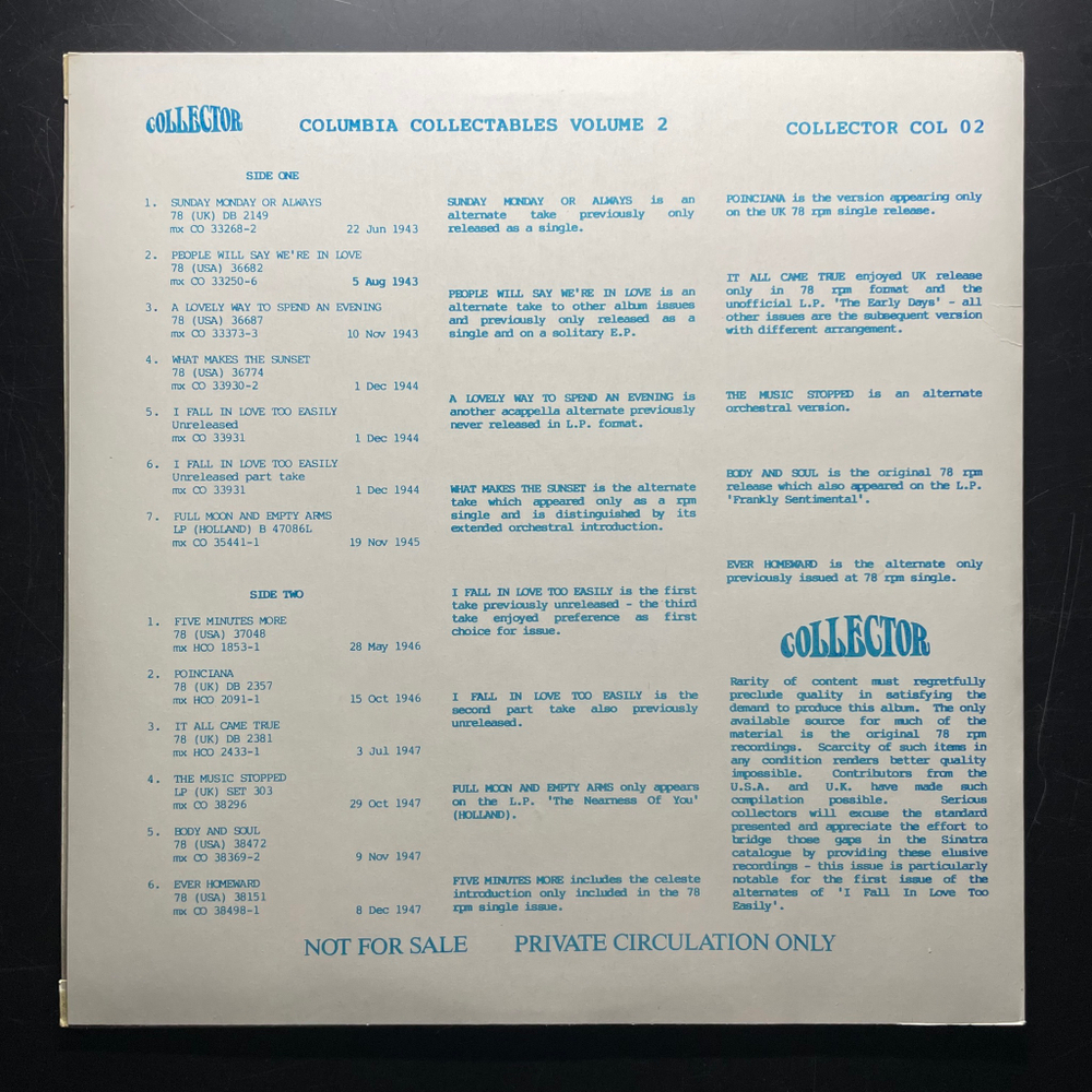 Frank Sinatra ‎– Columbia Collectables Volume 1