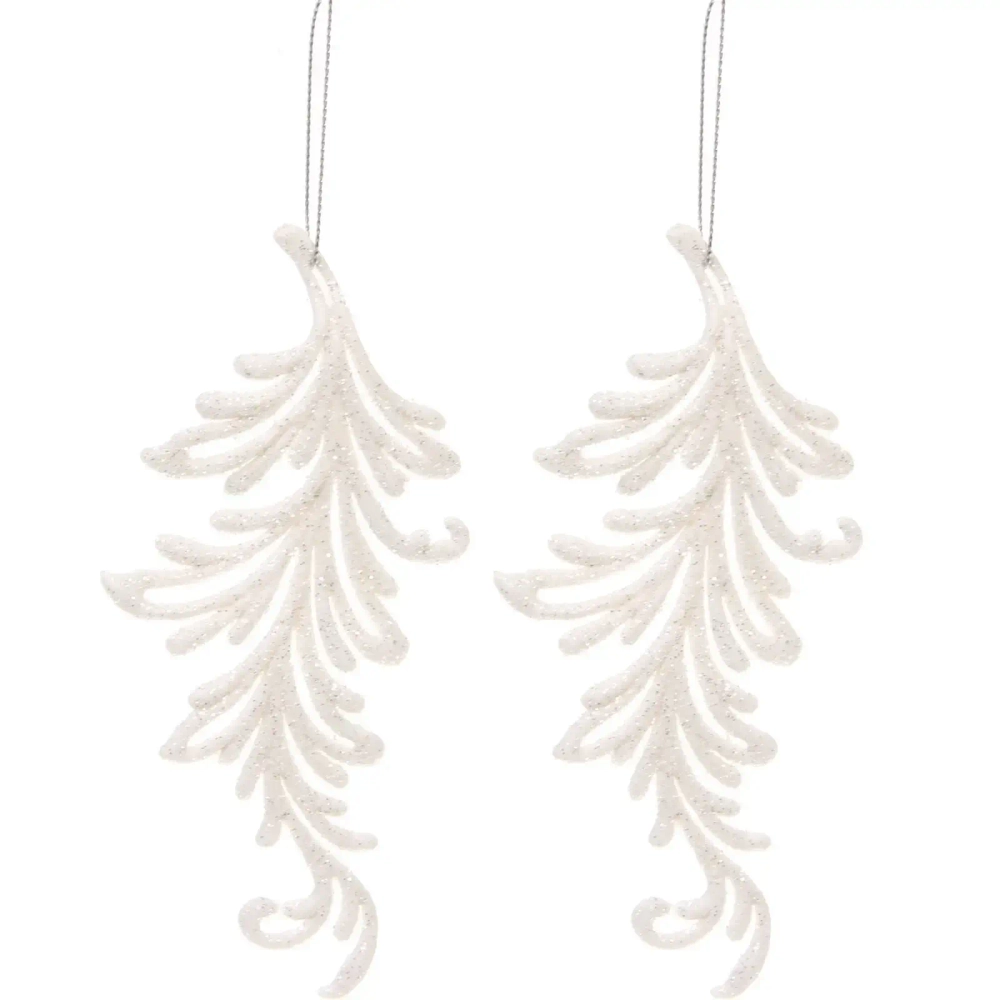Подвеска «Волшебное перо» 10 см (набор 2 шт), белый