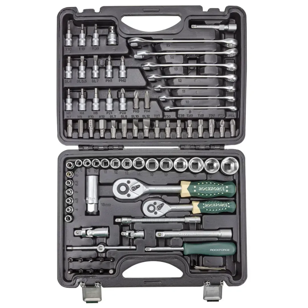 Набор инструментов 82 пр. 1/4''3/8''(6гр.)(4-22мм) RockForce##Rock FORCE RF-4821-5DS-м