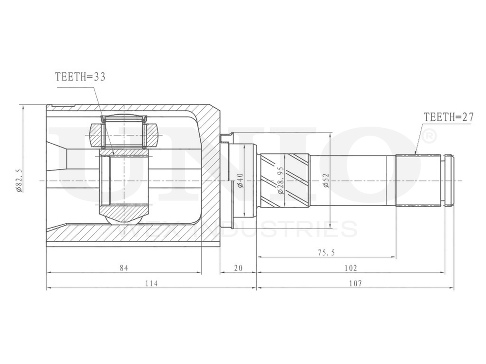 ШРУС внутренний UNIO CVJ-30034