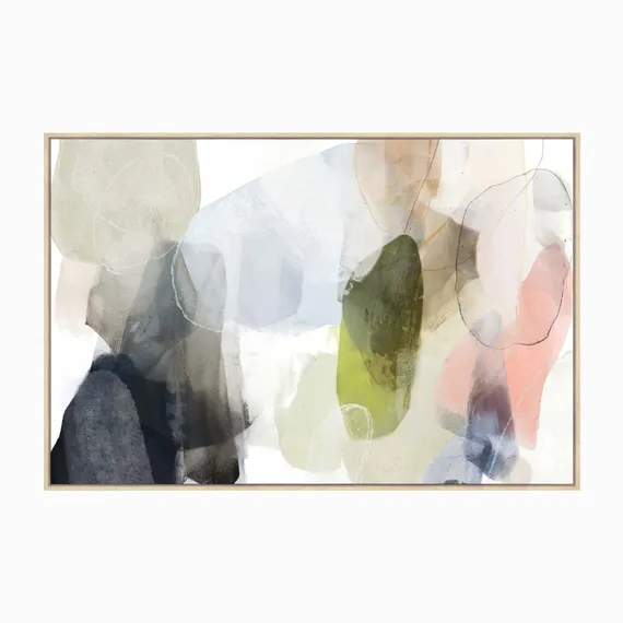 Постер Native 120х80 см, зелёный, розовый, голубой